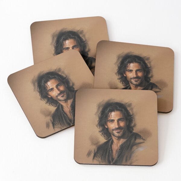 Item preview, Charcoal and Pastel Portrait of a Mediterranean Man designed and sold by Lucia Amaris Art.
