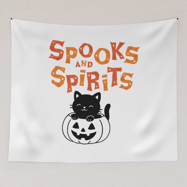 Item preview, Spooks and Spirits Cute Black Cat Halloween Pumpkin designed and sold by     Sela Art .