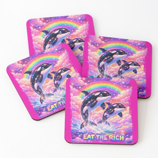 Item preview, Eat the Rich Cosmic Orca Rainbow Art designed and sold by Victor Shadehorn.