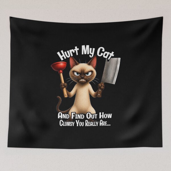 Item preview, Hurt My Cat and Find Out How Clumsy You Really Are | Funny Angry Cat | Sarcastic Cat Lover Sticker & T-Shirt designed and sold by A-T-H.