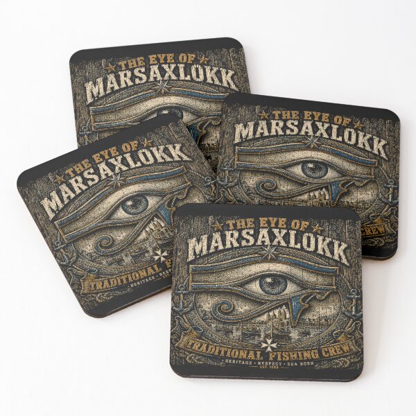 Item preview, The Eye of Marsaxlokk Traditional Fishing Crew Malta Vintage art designed and sold by RoyalOrderGallery.