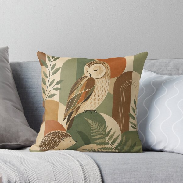 Item preview, Owl & Hedgehog Forest Geometric Wall Art designed and sold by SweetManar.