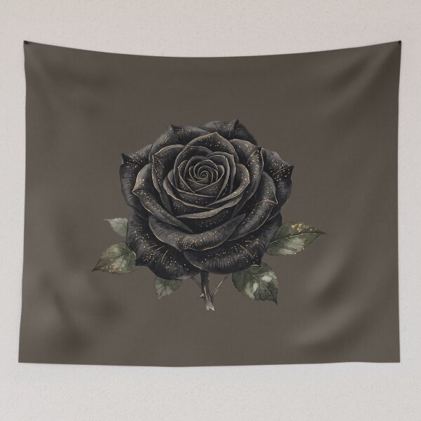 Item preview, Luxury Black Rose Gold Glitter Dark Botanical Floral Art designed and sold by BreezifyDesignStudio.