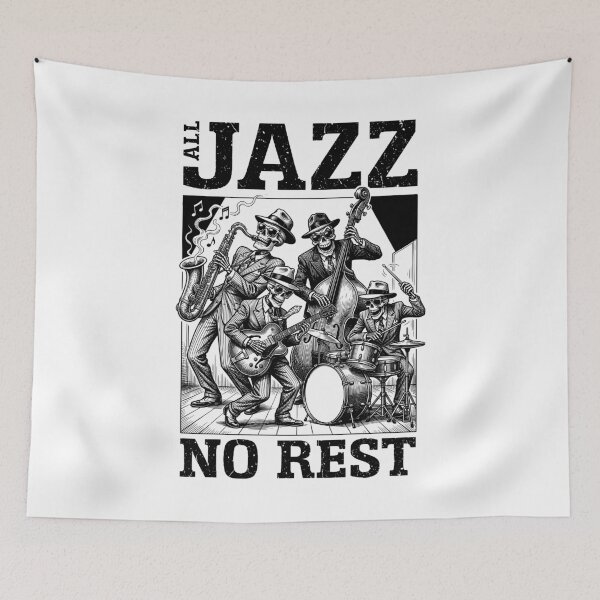 Item preview, All Jazz Music No Rest Funny Skeleton Band Musician designed and sold by GrandeDuc.
