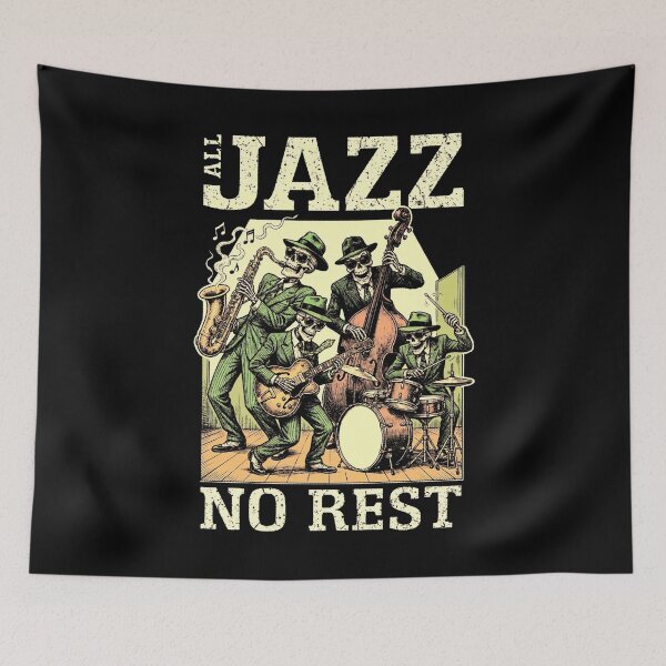 Item preview, All Jazz Music No Rest Funny Skeleton Band Musician designed and sold by GrandeDuc.