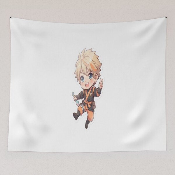 Item preview, Cute Chibi Ninja Boy – Kawaii Anime Sticker Character designed and sold by AdityaShop18.