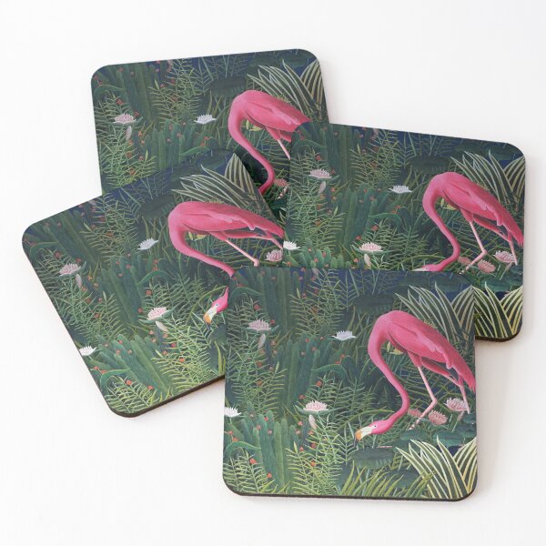 Item preview, Henri Rousseau Maximalist Tropical Jungle Flamingo Vintage Moody Botanical Art designed and sold by FaizArtShop.