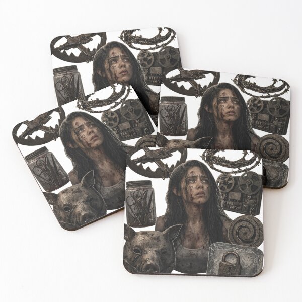 Item preview, Terrified woman surrounded by horror symbols and dark as PNG element designed and sold by Creative88Art.