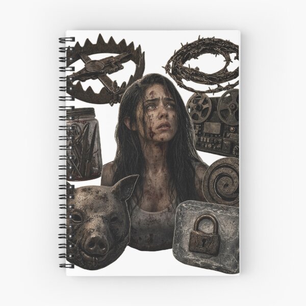 Item preview, Terrified woman surrounded by horror symbols and dark as PNG element designed and sold by Creative88Art.