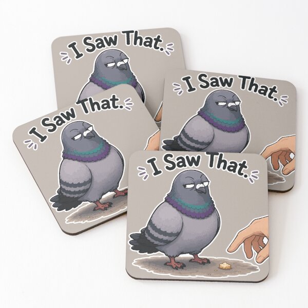 Item preview, Funny Pigeon Sticker – I Saw That Judgmental Cartoon Bird designed and sold by SimplePoDesign.