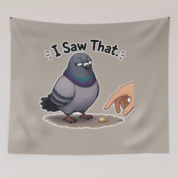 Item preview, Funny Pigeon Sticker – I Saw That Judgmental Cartoon Bird designed and sold by SimplePoDesign.