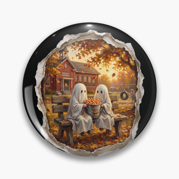 Item preview,  Autumn Ghost Friends Bench Reading designed and sold by Roy & Tiffany.