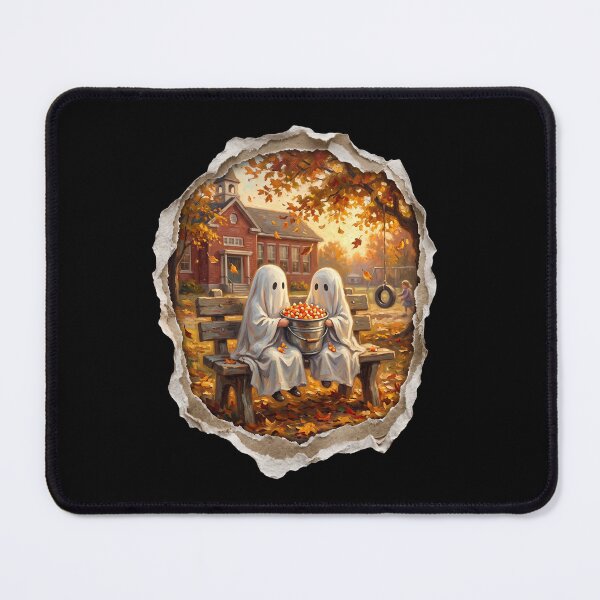 Item preview, Autumn Ghost Friends Bench Reading designed and sold by Roy & Tiffany.