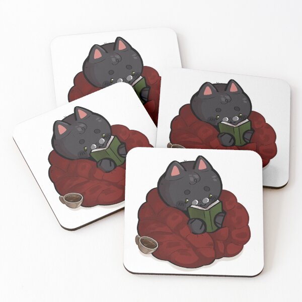 Item preview, Cozy Black Cat Reading a Book - Cute Bookworm Black Cat Illustration designed and sold by ComfyCapuccin.