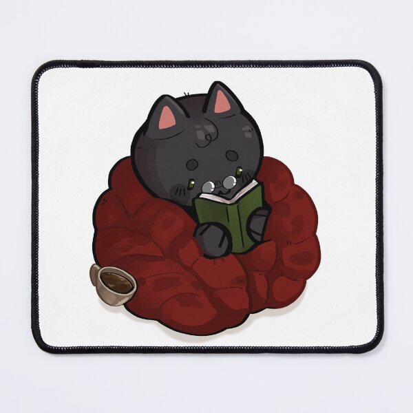Item preview, Cozy Black Cat Reading a Book - Cute Bookworm Black Cat Illustration designed and sold by ComfyCapuccin.