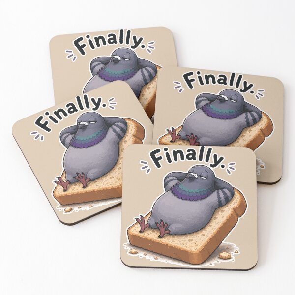 Item preview, Funny Pigeon Sticker – Finally Cartoon Bird Living the Dream designed and sold by SimplePoDesign.