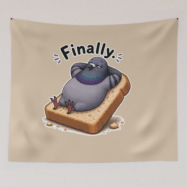 Item preview, Funny Pigeon Sticker – Finally Cartoon Bird Living the Dream designed and sold by SimplePoDesign.