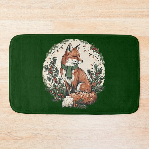 Item preview, Festive Fox Wreath Winter Illustration designed and sold by Tin Robot Co..