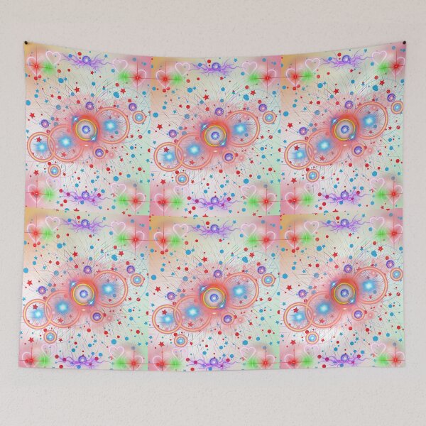 Item preview, Cosmic Sparkles & Vibrant Hearts Abstract Art designed and sold by BULAIR89.