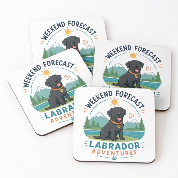 Item preview, Weekend Forecast: Labrador Adventures | Funny Black Labrador Dog Lover Gift designed and sold by Goodthingstree.