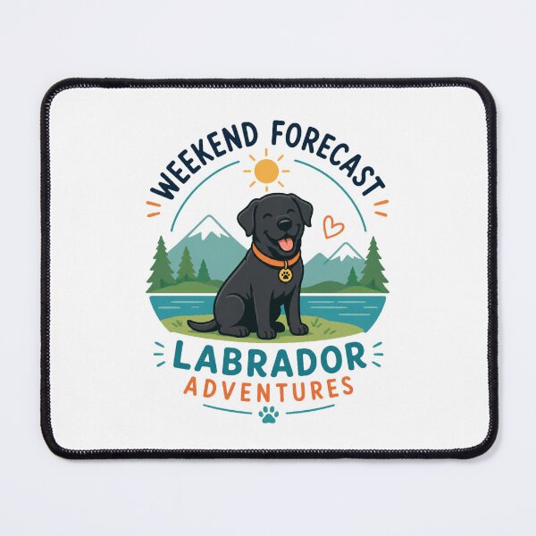 Item preview, Weekend Forecast: Labrador Adventures | Funny Black Labrador Dog Lover Gift designed and sold by Goodthingstree.