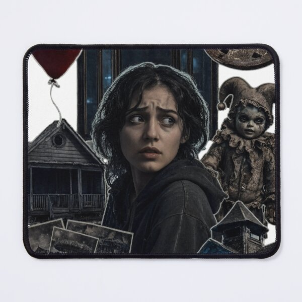 Item preview, Creepy horror elements collage with scared woman as transparent PNG designed and sold by Creative88Art.