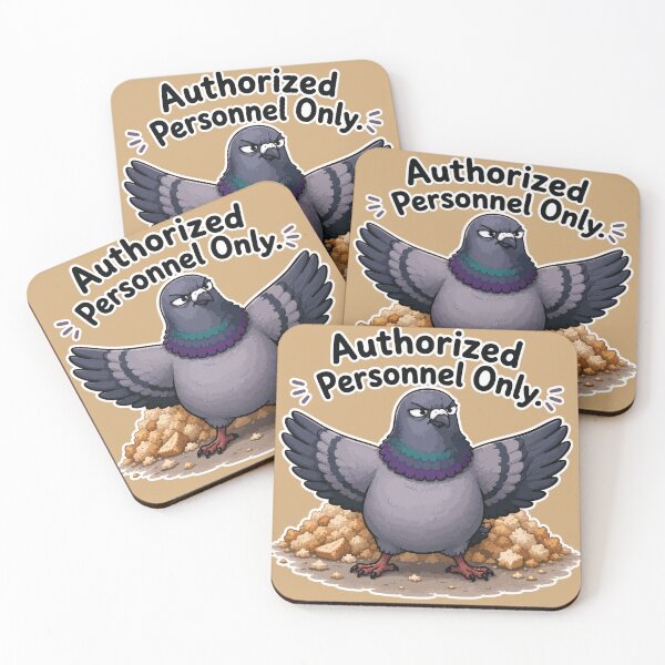 Item preview, Funny Pigeon Security Sticker – Authorized Personnel Only Cartoon Bird designed and sold by SimplePoDesign.