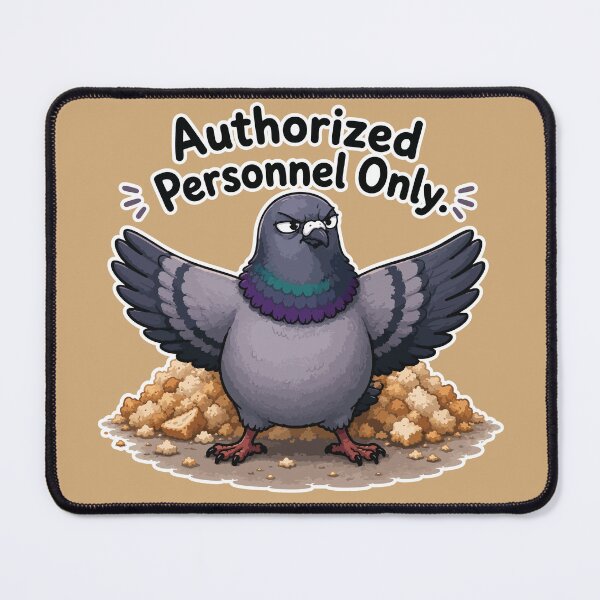 Item preview, Funny Pigeon Security Sticker – Authorized Personnel Only Cartoon Bird designed and sold by SimplePoDesign.
