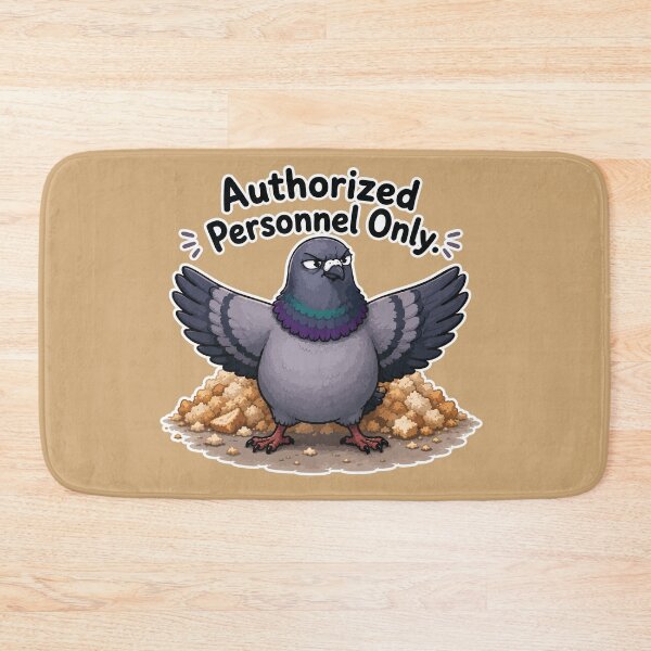 Item preview, Funny Pigeon Security Sticker – Authorized Personnel Only Cartoon Bird designed and sold by SimplePoDesign.