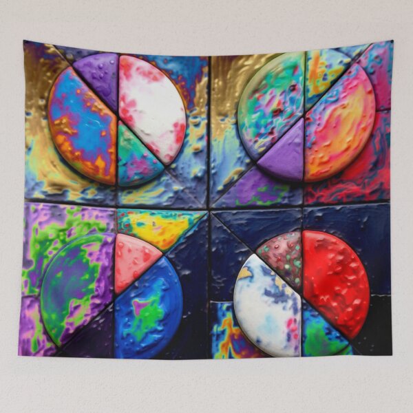 Item preview, broken circles multi colorful circular geometric abstract design designed and sold by SmashingDeals.