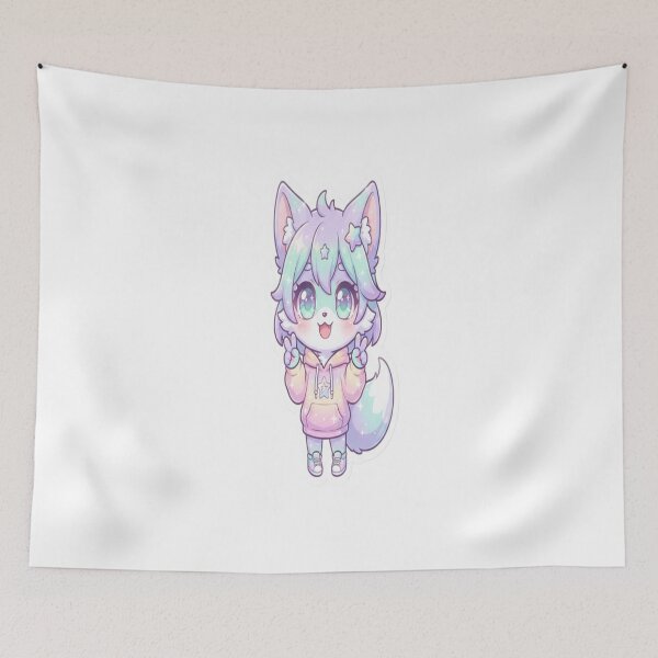 Item preview, Cute Kawaii Fox Girl – Pastel Chibi Anime Sticker designed and sold by AdityaShop18.