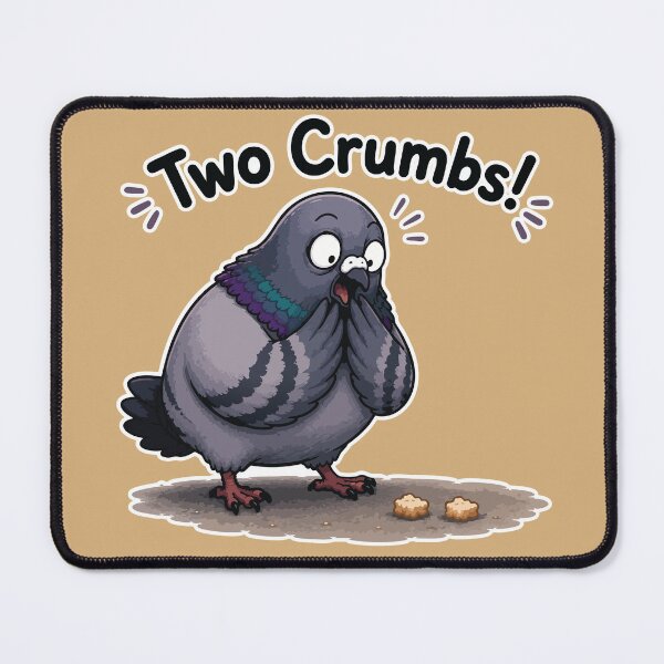 Item preview, Funny Pigeon Sticker – Two Crumbs! Shocked Cartoon Bird Meme designed and sold by SimplePoDesign.