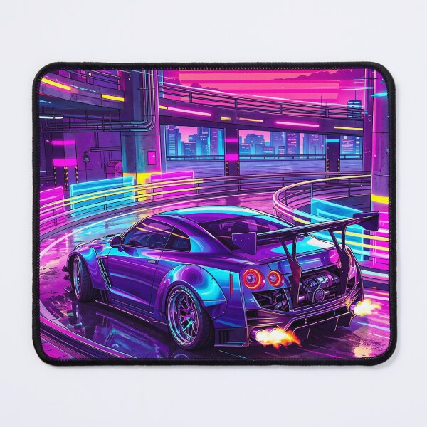 Item preview, Vaporwave Neon City Highway Widebody Twin Turbo Tuner Machine designed and sold by RevUpDesign.