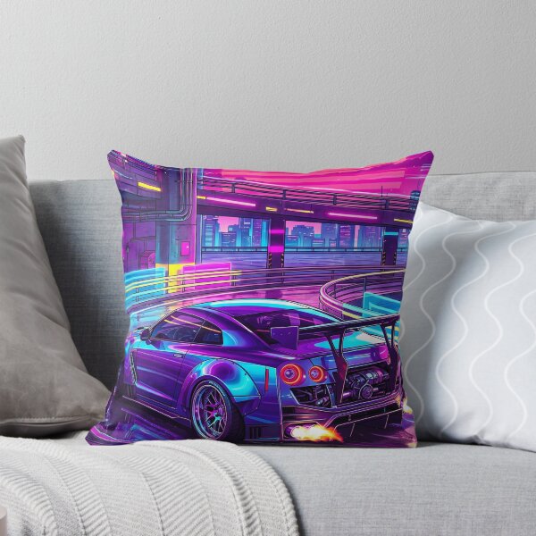 Item preview, Vaporwave Neon City Highway Widebody Twin Turbo Tuner Machine designed and sold by RevUpDesign.