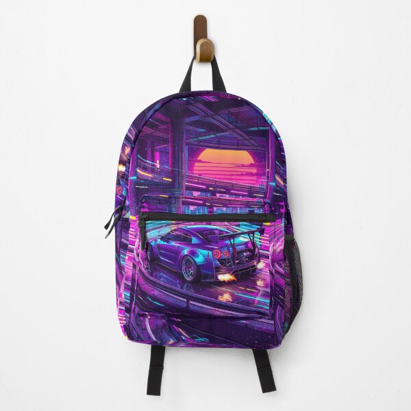Item preview, Vaporwave Neon City Highway Widebody Twin Turbo Tuner Machine designed and sold by RevUpDesign.