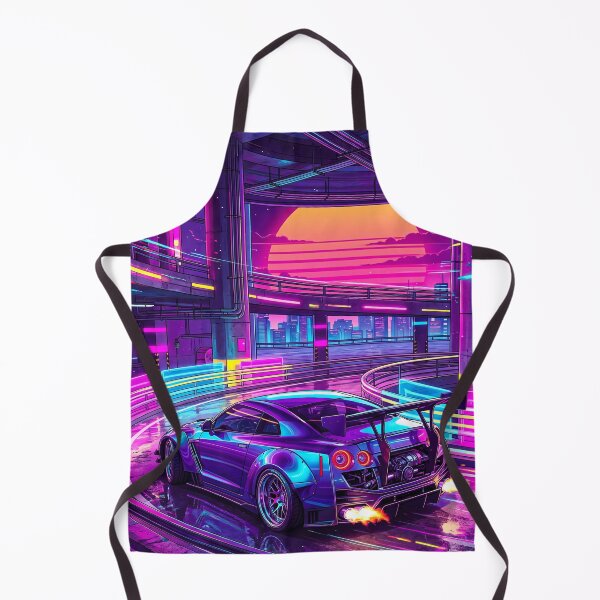Item preview, Vaporwave Neon City Highway Widebody Twin Turbo Tuner Machine designed and sold by RevUpDesign.