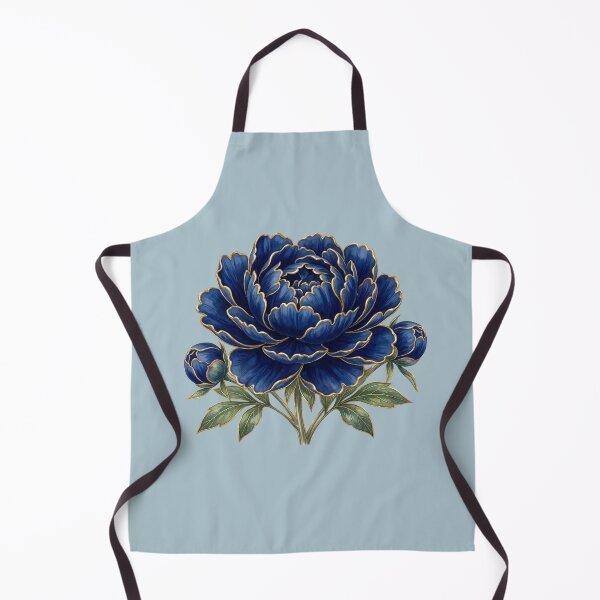 Item preview, Royal Blue Peony Gold Line Art Luxury Botanical Flower designed and sold by BreezifyDesignStudio.