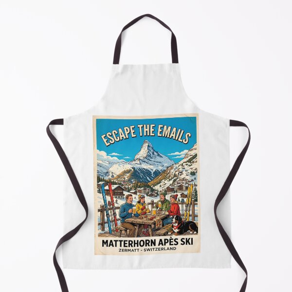 Item preview, Escape The Emails Matterhorn Zermatt Switzerland Après Ski Poster designed and sold by TeeARTHY.