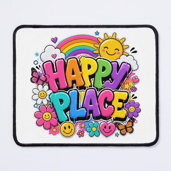 Item preview, HAPPY PLACE Graffiti Sticker PNG | Positive Rainbow Typography | Cute Colorful Vinyl Decal for Laptop, Notebook, Journal & Water Bottle designed and sold by Stylestickers55.