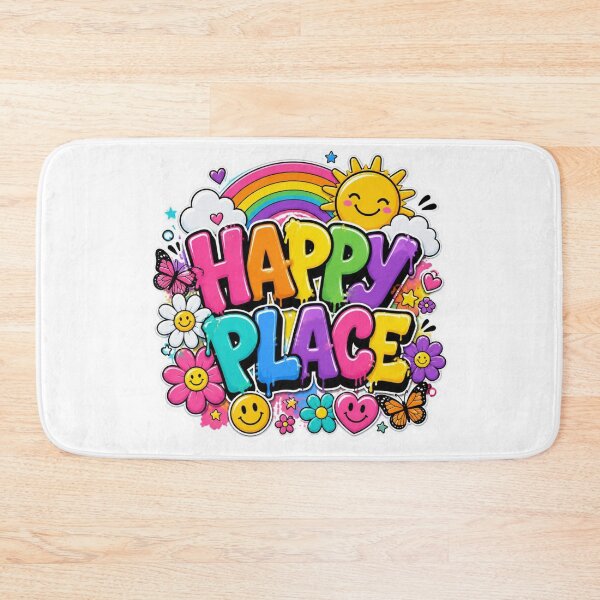 Item preview, HAPPY PLACE Graffiti Sticker PNG | Positive Rainbow Typography | Cute Colorful Vinyl Decal for Laptop, Notebook, Journal & Water Bottle designed and sold by Stylestickers55.