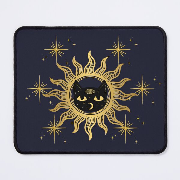 Item preview, Vintage Black Cat Celestial Sun Illustration designed and sold by Amanyscrafts.