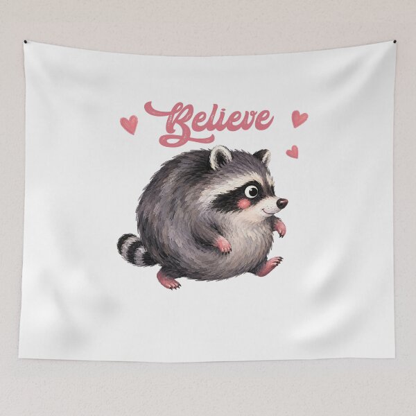 Item preview, Believe Jimothy the Raccoon, Cute Vintage Woodland Animal Illustration designed and sold by Spyshirt.