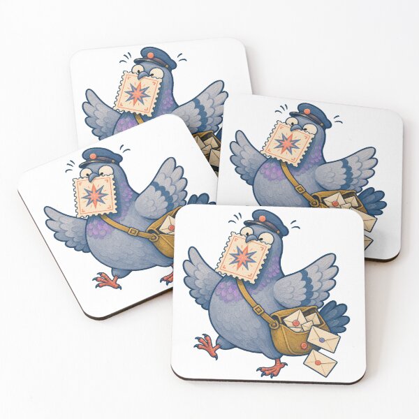 Item preview, Carrier Pigeon Stamp Stuck on Beak designed and sold by GoverArt.