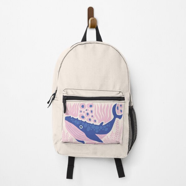 Item preview, Matisse Inspired Blue Whale Abstract Pastel Pink Ocean Art designed and sold by FaizArtShop.