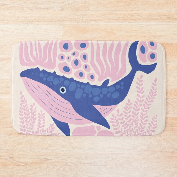 Item preview, Matisse Inspired Blue Whale Abstract Pastel Pink Ocean Art  designed and sold by FaizArtShop.