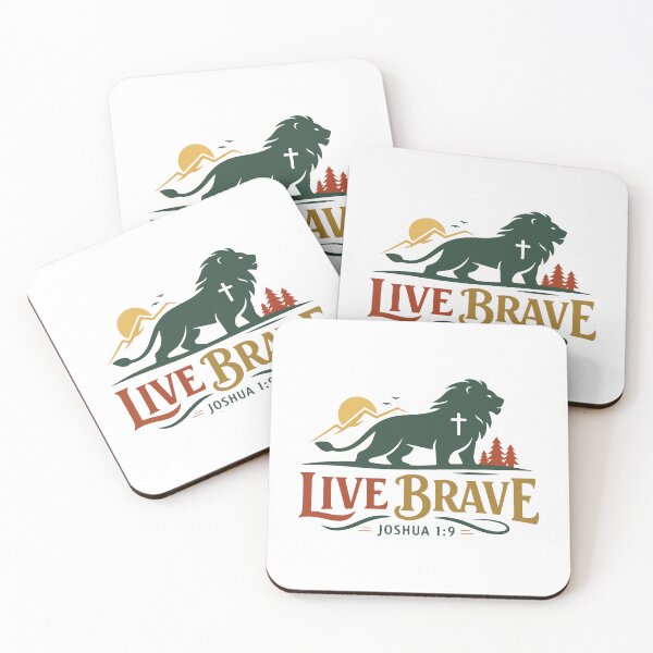 Item preview, Live Brave Christian Lion – Joshua 1:9 Bible Verse designed and sold by stylishdzign.