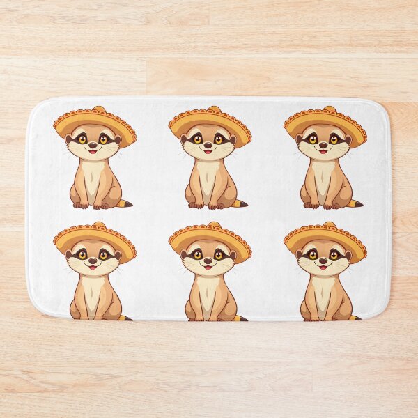 Item preview, Cute kawaii meerkat wearing sombrero hat 02 designed and sold by ChameleonStars.