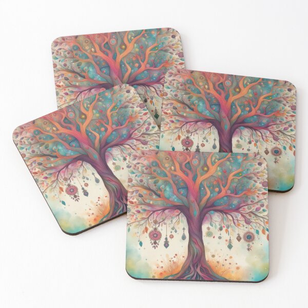 Item preview, Whimsical Colorful Tree of Life Dreamcatcher Watercolor Style designed and sold by pinkal.
