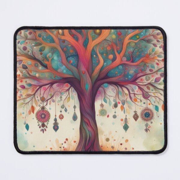 Item preview, Whimsical Colorful Tree of Life Dreamcatcher Watercolor Style designed and sold by pinkal.