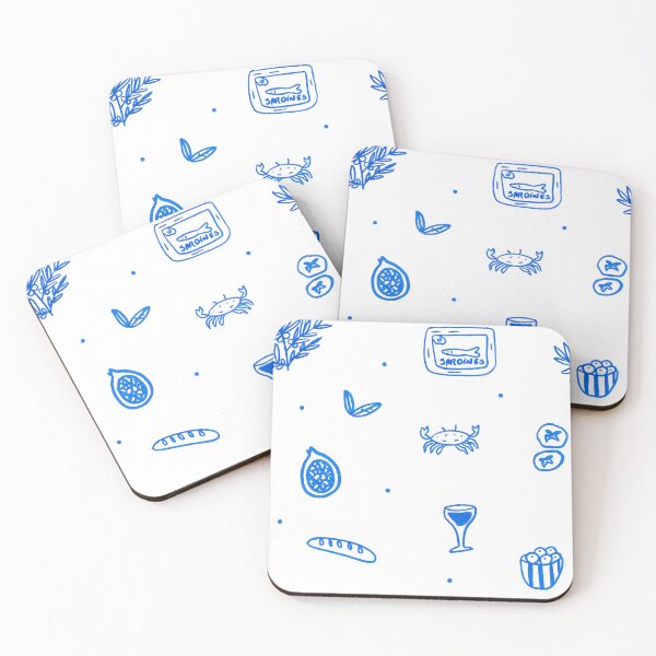 Item preview, Mediterranean Sea and Bistro Pattern in Blue designed and sold by ElizabethCoelho.